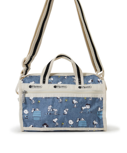LeSportsac(レスポートサック)の「MINI DUFFEL CROSSBODY ピーナッツハッピーパルズ(ショルダーバッグ・レディース・ブルー・FREE)」の6枚目の写真