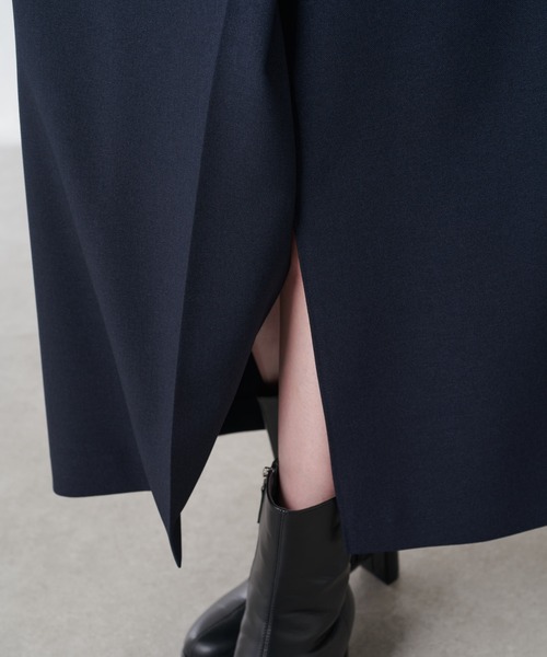 COLLAGE GALLARDAGALANTE（コラージュガリャルダガランテ）の「ウールライクベルテッドスカート/セットアップ可/セレモニー対応（スカート・レディース・ネイビー/ベージュ・0/1）」の6枚目の写真