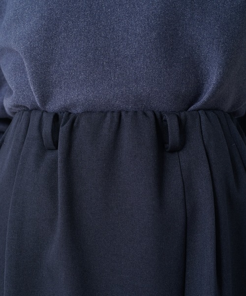 COLLAGE GALLARDAGALANTE（コラージュガリャルダガランテ）の「ウールライクベルテッドスカート/セットアップ可/セレモニー対応（スカート・レディース・ネイビー/ベージュ・0/1）」の7枚目の写真
