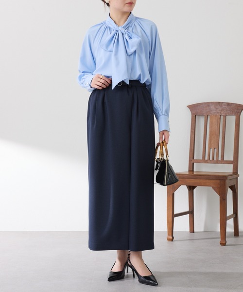COLLAGE GALLARDAGALANTE（コラージュガリャルダガランテ）の「ウールライクベルテッドスカート/セットアップ可/セレモニー対応（スカート・レディース・ネイビー/ベージュ・0/1）」の22枚目の写真