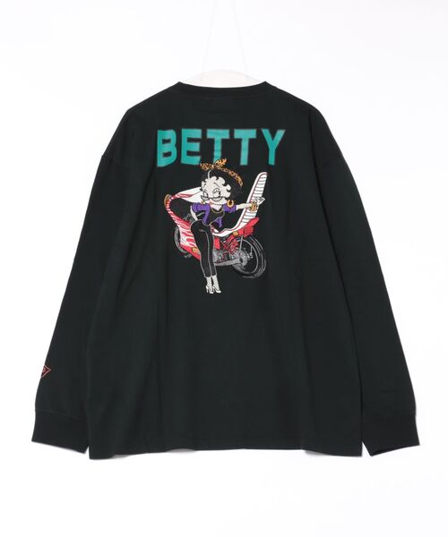 BETTY BOOP（ベティ・ブープ）の「LOWBLOW KNUCKLE / ローブローナックル / BETTY BOOP / ぶっちぎりセクシーヤンキーBETTY ロンT (M2)（Tシャツ/カットソー・メンズ・ブラック/ラベンダー/ホワイト・XL/XXL/L/M）」の4枚目の写真