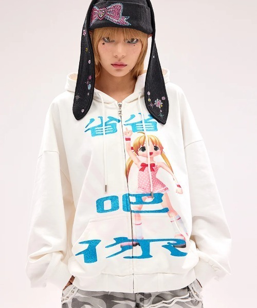 CFIERCE キラキラ星×天使プリント パーカー（フーディー） 日本未入荷 CFIERCE / 'HEAVEN ANGEL' PRINTED HOODIE (CFIERCE