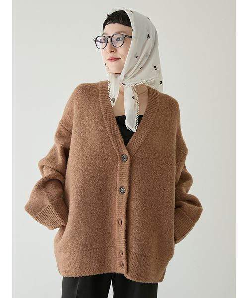 emmi（エミ）の「Vネックニットカーディガン（カーディガン/ボレロ・レディース・キャメル/イエロー/オフホワイト・F）」の19枚目の写真