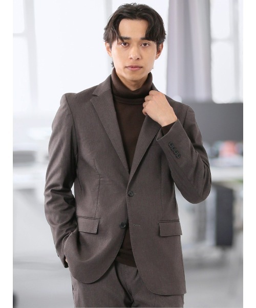 TAKA-Q(タカキュー)の「【ストレッチ ウォッシャブル】タカキュー 2ボタン ジャケット 茶(セットアップ可能)(スーツジャケット・メンズ・ダークウッド・LARGE/X-LARGE/3L/MEDIUM/S)」の1枚目の写真