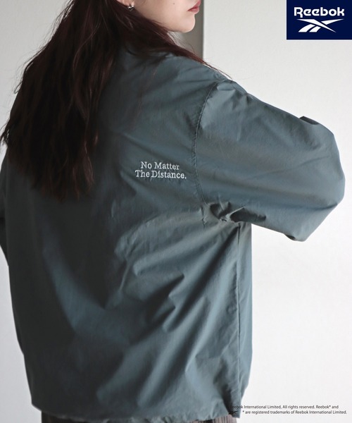 COURO（コウロ）の「【Reebok/リーボック】 別注 スモールベクターナイロントラックジャケット（ナイロンジャケット・レディース・ブラック/チャコールグレー/ライトグレー/ダークブラウン/アイボリー/ネイビー/グリーン系・M/L/XL）」の19枚目の写真