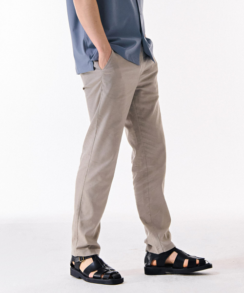CHASECULT(チェイスカルト)の「男性リネンライクフルバンディングパンツ-DBRK2222C0X(スラックス・メンズ・Beige・70/76/82/86)」の3枚目の写真