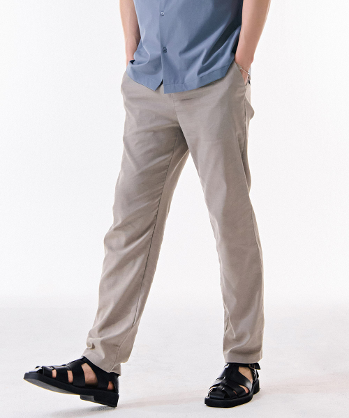 CHASECULT(チェイスカルト)の「男性リネンライクフルバンディングパンツ-DBRK2222C0X(スラックス・メンズ・Beige・70/76/82/86)」の5枚目の写真