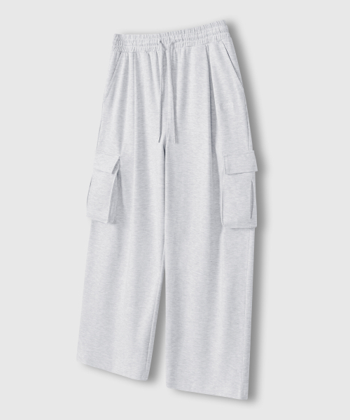 LEMAIN SECOND（リメインセカンド）の「ONE-TUCK WIDE CARGO SWEAT PANTS [WHITE MELANGE] - FLEECE ver（スウェットパンツ・レディース・その他・MEDIUM/LARGE/X-LARGE/SMALL）」の5枚目の写真