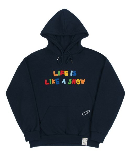 GRAVER（グレーバー）の「[UNISEX]レインボーライフスマイルロゴフードティー_ネイビー（パーカー・レディース・ネイビー・SMALL/MEDIUM/LARGE/X-LARGE）」の2枚目の写真