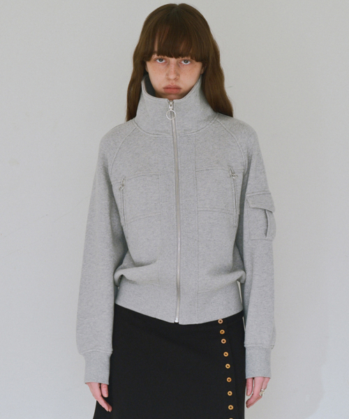 Jersey Short Bomber Jacket [Melange Gray]