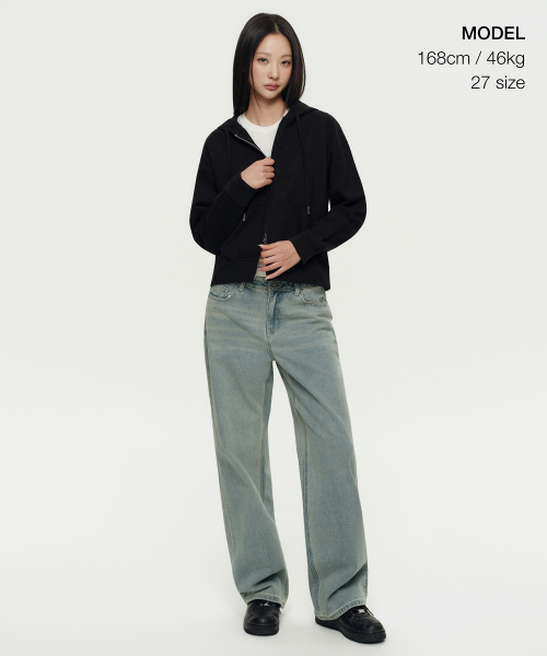 MUSINSA STANDARD WOMAN（ムシンサスタンダードウーマン）の「ウィメンズ ローライズ ワイドデニムパンツ [イエロースカイブルー]（デニムパンツ・レディース・その他・24/25/26/27/28/29/30）」の8枚目の写真