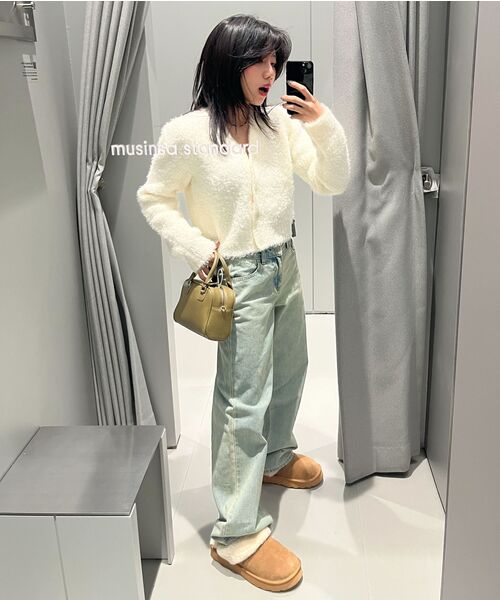 MUSINSA STANDARD WOMAN（ムシンサスタンダードウーマン）の「ウィメンズ ローライズ ワイドデニムパンツ [イエロースカイブルー]（デニムパンツ・レディース・その他・24/25/26/27/28/29/30）」の3枚目の写真