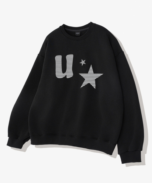 UNDEROFF（アンダーオフ）の「アセンティックリラックスドユースマンツーマンスウェットブラック（スウェット・レディース・ブラック・SMALL/MEDIUM/LARGE/X-LARGE）」の2枚目の写真