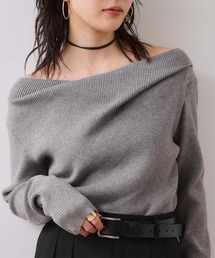 VIS | 【美得】もちもちドレープリブニットトップス/イージーケア(ニット/セーター)