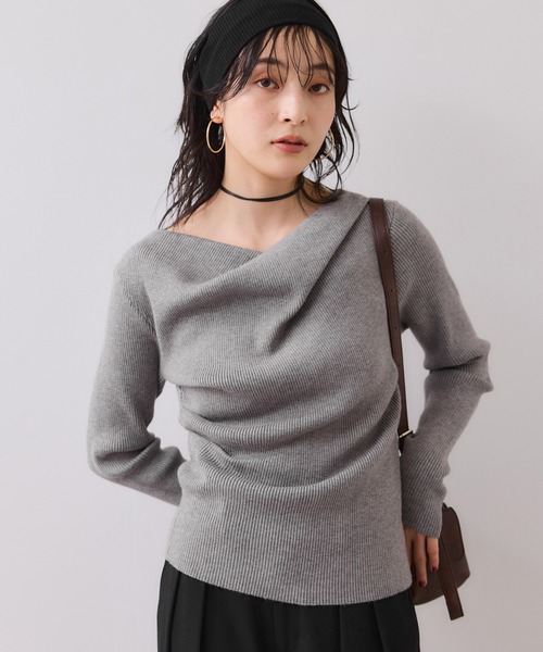 Tankair グレー ストラップレス ドレープトップス Tankair グレー ストラップレス ドレープトップス