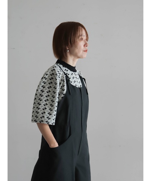 FIL DE FER(フィルデフェール)の「幾何学JQジャージー モックネックP/O(Tシャツ/カットソー・レディース・ホワイト/オリーブ・FREE)」の22枚目の写真
