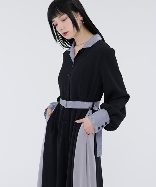 ジャガードベルトツキワンピース（ワンピース）｜Ellno de Mavie