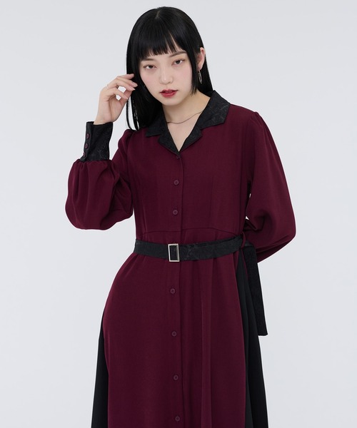 ジャガードベルトツキワンピース（ワンピース）｜Ellno de Mavie