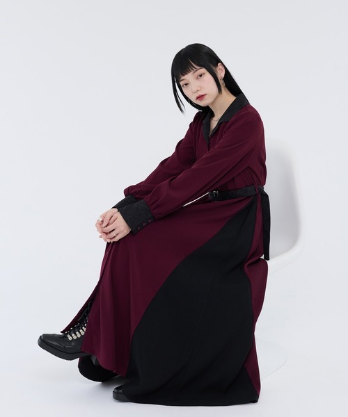 セール】ジャガードベルトツキワンピース（ワンピース）｜Ellno de