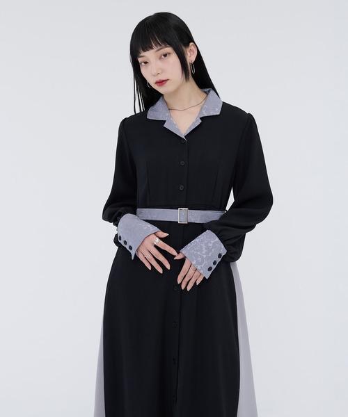 セール】ジャガードベルトツキワンピース（ワンピース）｜Ellno de