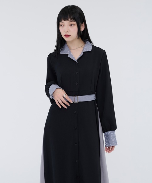 ジャガードベルトツキワンピース（ワンピース）｜Ellno de Mavie