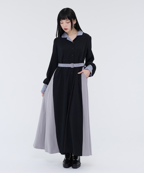 ジャガードベルトツキワンピース（ワンピース）｜Ellno de Mavie