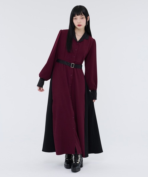 セール】ジャガードベルトツキワンピース（ワンピース）｜Ellno de