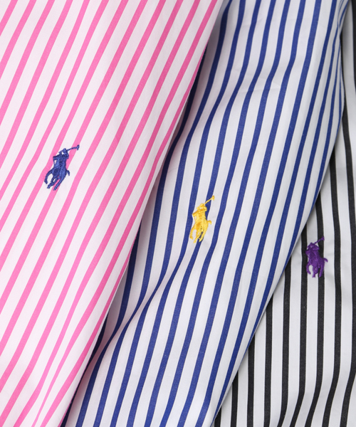 POLO RALPH LAUREN（ポロ ラルフ ローレン）の「スリムフィット ストライプド ポプリン シャツ（シャツ/ブラウス・メンズ・ブルー系その他/ピンク系2/ブラック系その他・XX-LARGE/X-LARGE/MEDIUM/LARGE/SMALL/X-SMALL）」の10枚目の写真