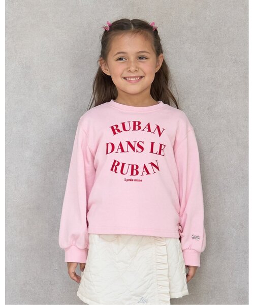 毛玉バイバイ裏毛】サイドギャザーロゴスウェット（スウェット