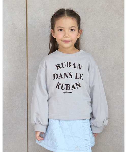 毛玉バイバイ裏毛】サイドギャザーロゴスウェット（スウェット