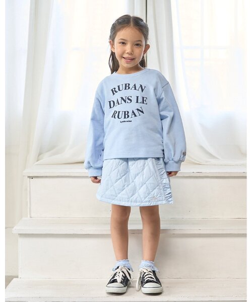 Lycee mine（リセマイン）の「【毛玉バイバイ裏毛】サイドギャザーロゴスウェット（スウェット・キッズ・ラベンダー/ピンク/ライトグレー/アイボリー/サックスブルー・120cm/130cm/110cm/150cm/100cm/140cm）」の20枚目の写真