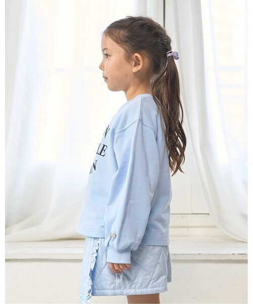 Lycee mine（リセマイン）の「【毛玉バイバイ裏毛】サイドギャザーロゴスウェット（スウェット・キッズ・ラベンダー/ピンク/ライトグレー/アイボリー/サックスブルー・120cm/130cm/110cm/150cm/100cm/140cm）」の19枚目の写真