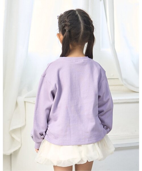 Lycee mine（リセマイン）の「【毛玉バイバイ裏毛】サイドギャザーロゴスウェット（スウェット・キッズ・ラベンダー/ピンク/ライトグレー/アイボリー/サックスブルー・120cm/130cm/110cm/150cm/100cm/140cm）」の17枚目の写真
