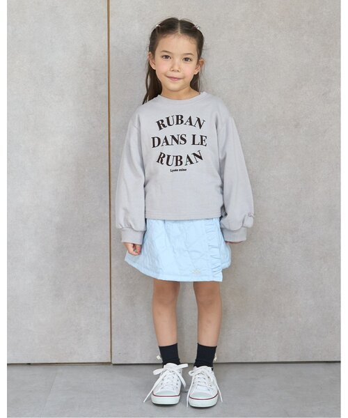 Lycee mine（リセマイン）の「【毛玉バイバイ裏毛】サイドギャザーロゴスウェット（スウェット・キッズ・ラベンダー/ピンク/ライトグレー/アイボリー/サックスブルー・120cm/130cm/110cm/150cm/100cm/140cm）」の16枚目の写真
