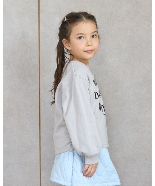 Lycee mine（リセマイン）の「【毛玉バイバイ裏毛】サイドギャザーロゴスウェット（スウェット・キッズ・ラベンダー/ピンク/ライトグレー/アイボリー/サックスブルー・120cm/130cm/110cm/150cm/100cm/140cm）」の15枚目の写真