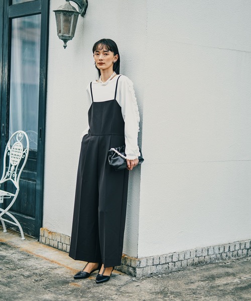 LEPSIM（レプシィム）の「【入卒式／セレモニー】Wクロスキャミサロペット　598348（サロペット/オーバーオール・レディース・ブラック/ネイビー・FREE）」の2枚目の写真