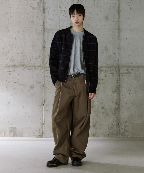 P.IN.O(ピインオ)の「ヘアリークロップストライプジャケット - ブラック(カーディガン/ボレロ・メンズ・その他・MEDIUM/LARGE)」の5枚目の写真