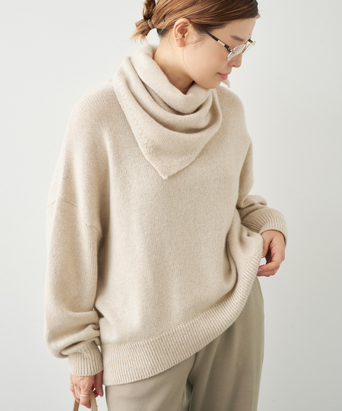 新品■Cashmere ベーシック ニット■ベージュ Cashmere ベーシック ニット（ニット/セーター）｜Deuxieme Classe