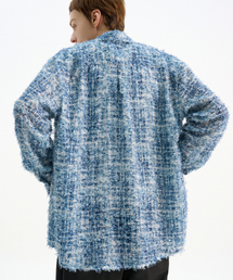 TRIP LE SENS（トリップ ル センス）の「フリンジ＆ツイードチェックシャツ_ブルーミックス（シャツ/ブラウス）」