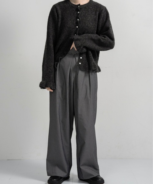 lawgy(ラウジー)の「frill cuffs flare cardigan / フリルカフスフレアカーディガン(カーディガン/ボレロ・レディース・ホワイト/ブラウン/チャコール・FREE)」の14枚目の写真