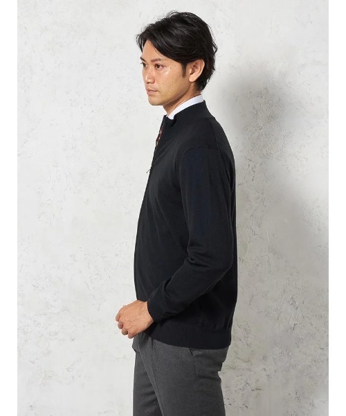 HARUYAMA(ハルヤマ)の「【ウォッシャブル】ニット ファイブミックス フルジップセーター 無地 リッケンバッカーブラック(ニット/セーター・メンズ・ブラウン/ネイビー・M/L/LL)」の10枚目の写真
