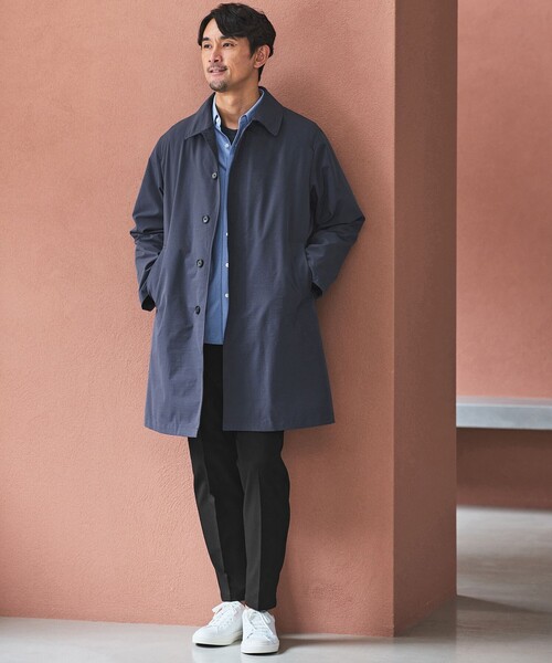 green label relaxing（グリーンレーベルリラクシング）の「【WEB限定】JUST fit 3WAY ステンカラーコート -はっ水-（ステンカラーコート・メンズ・ネイビー/ロイヤルブルー/ベージュ・S/M/L/XL）」の15枚目の写真