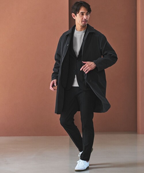 green label relaxing（グリーンレーベルリラクシング）の「【WEB限定】JUST fit 3WAY ステンカラーコート -はっ水-（ステンカラーコート・メンズ・ネイビー/ロイヤルブルー/ベージュ・S/M/L/XL）」の17枚目の写真