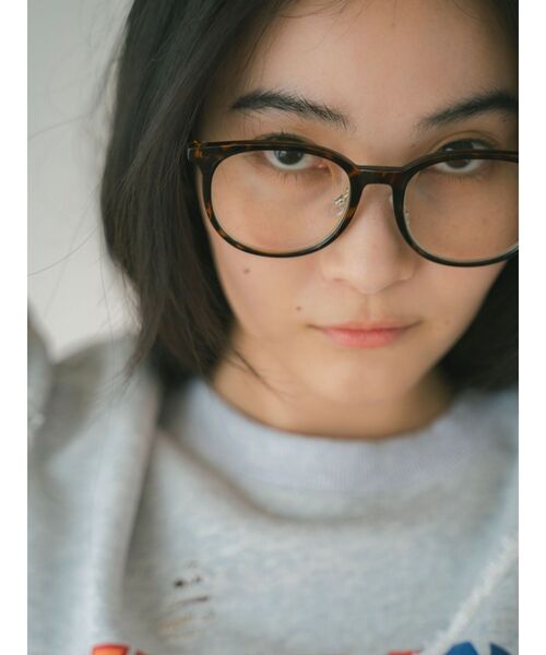 Ungrid（アングリッド）の「スクエアフレーム伊達メガネ（メガネ・レディース・ブラウン/ブラック・FREE）」の2枚目の写真
