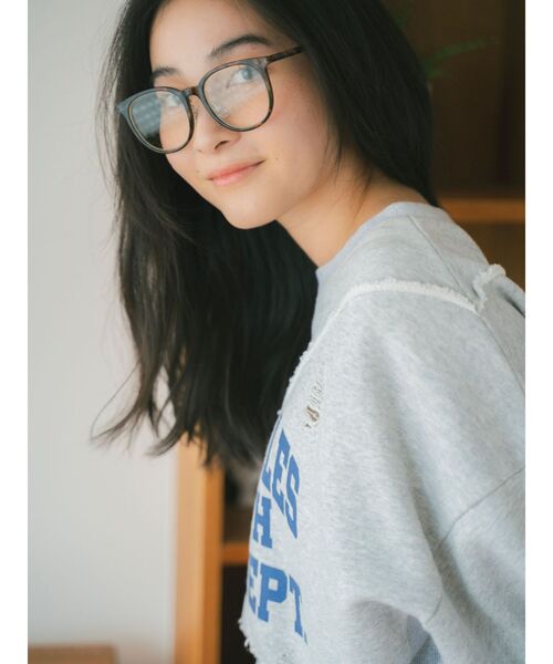Ungrid（アングリッド）の「スクエアフレーム伊達メガネ（メガネ・レディース・ブラウン/ブラック・FREE）」の5枚目の写真