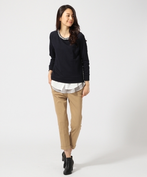 GLOBAL WORK（グローバルワーク）の「ネックビジューウラケプルオーバー2/708300（Tシャツ/カットソー・レディース・オフホワイト/グレー/その他2/カーキ/ネイビー/ブラウン/ライトグレー・LARGE/SMALL/MEDIUM）」の22枚目の写真