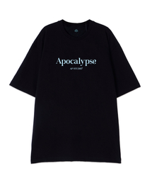 [オーバーサイズ]アポカリプス13番手綿ラウンドネック半袖Tシャツ_ブラック