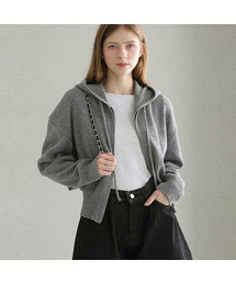 Cozy knit zip-up hoodie