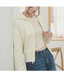 Cozy knit zip-up hoodie