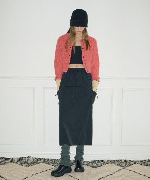 ETMON(エトモン)の「Tweed Pocket Knit Cardigan Coral Pink(カーディガン/ボレロ・レディース・その他・FREE)」の3枚目の写真